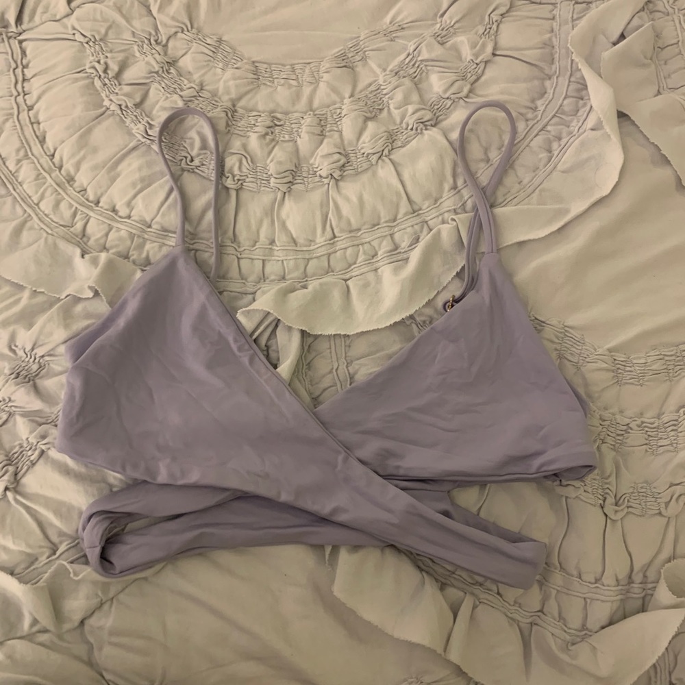 L*Space Criss Cross Bikini Top in Lilac Color